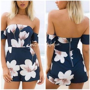 Floral Beach Shorts Romper